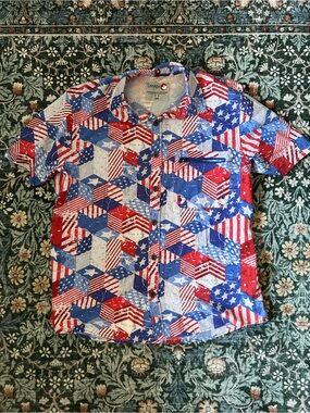Canada Weather Gear American Flag Mesh Lined Polo